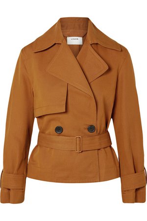 Vince | Belted linen and cotton-blend twill jacket | NET-A-PORTER.COM