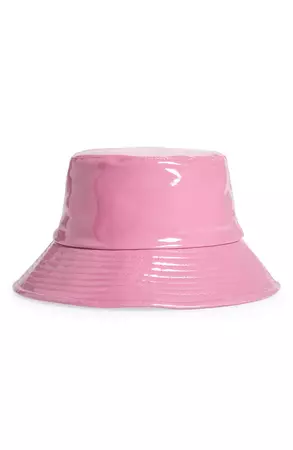 Open Edit Shine Faux Leather Bucket Hat | Nordstrom