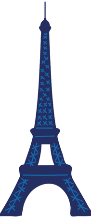 blue Eiffel Tower