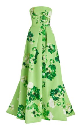 Floral Crepe Strapless Gown By Monique Lhuillier | Moda Operandi