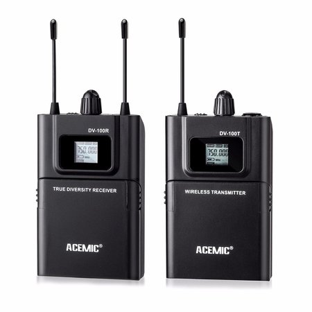Acemic DV 100 Transmitter Receiver Mic True Diversity Interview Wireless Microphone System Special designed for DSLR Carema DV|microphone gooseneck|microphone book|microphone sensitivity - AliExpress