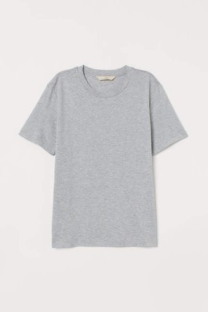 Silk-blend T-shirt - Gray