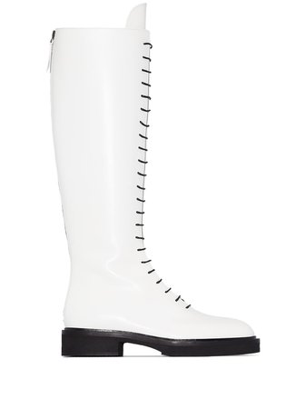 Shop white Khaite The York knee-high boots with Express Delivery - Farfetch