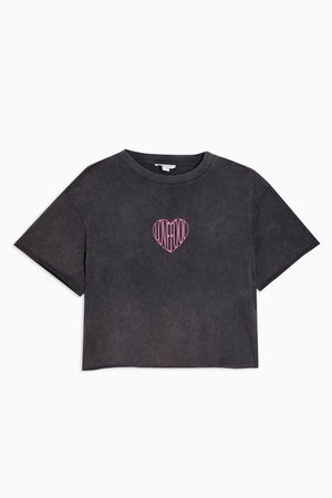 IDOL Heart Print crop T-Shirt | Topshop