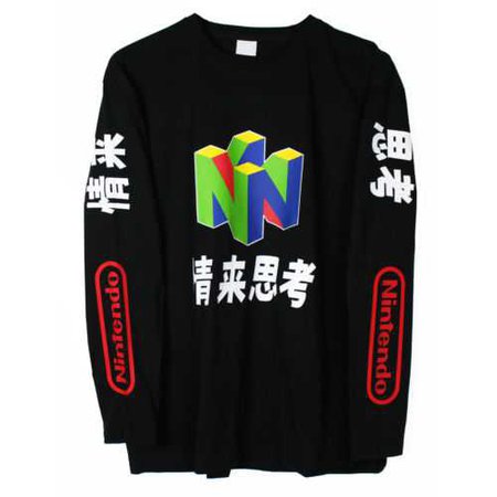 Nintendo N64 Long Sleeve T Shirt Top Vaporwave Japanese NEW | eBay
