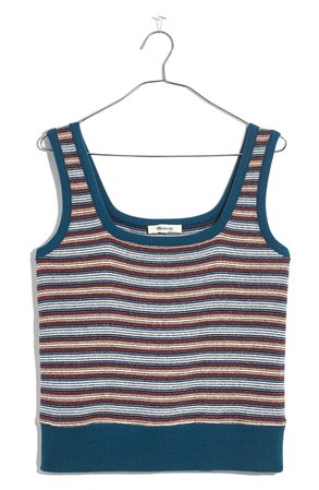 Madewell Stripe Ribbed Square Neck Tank