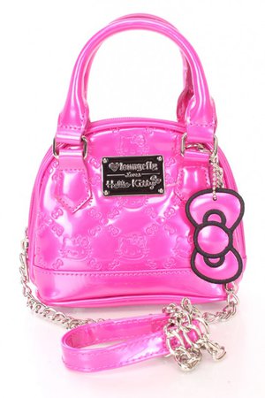 Fuchsia Hello Kitty Mini Dome Crossbody Handbag