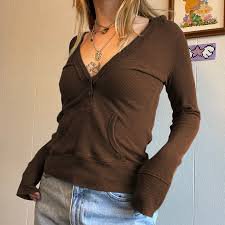 v neck casual black long sleeve hooded - Google Search