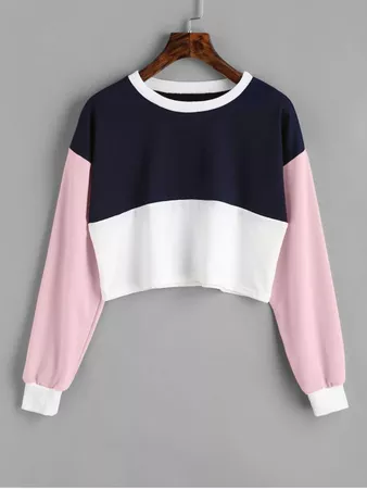 Multi Colored Crop Sweatshirt