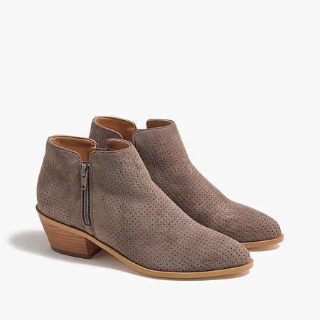 J.Crew Factory: Perforated Microsuede Boots For Women