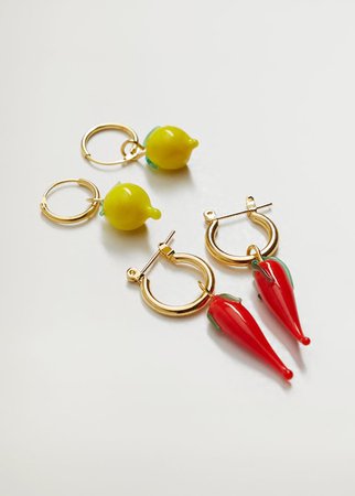 Mixed pendant earrings - Woman | Mango Greece