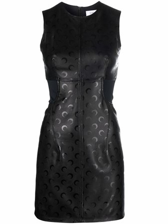 Marine Serre moon-print Leather Dress - Farfetch