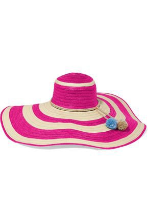 Pompom-embellished striped straw sunhat | SOPHIE ANDERSON | Sale up to 70% off | THE OUTNET