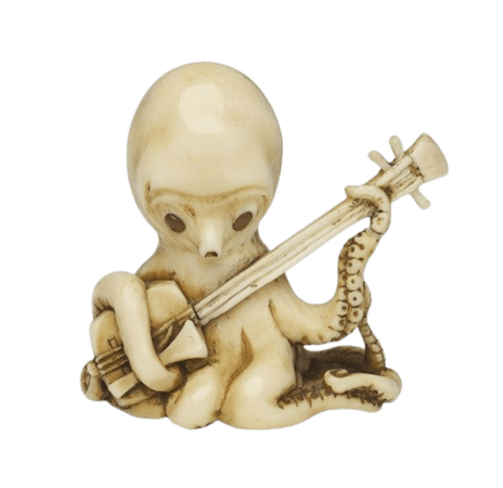 octopus in bone playing instrument