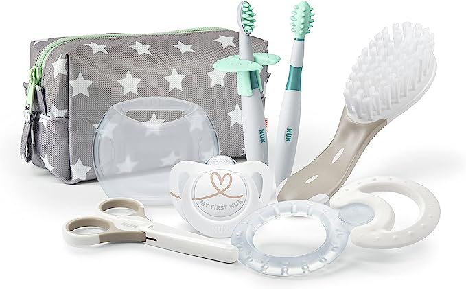 NUK Baby Care Welcome Set including Dummy Set, Hairbrush, Nail Scissors, Teething Set and Toothbrush Set, 7 Pieces : Amazon.co.uk