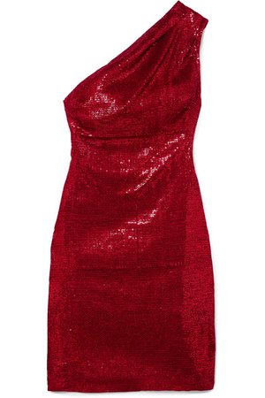 Haney | Valentina one-shoulder sequined stretch-tulle mini dress | NET-A-PORTER.COM