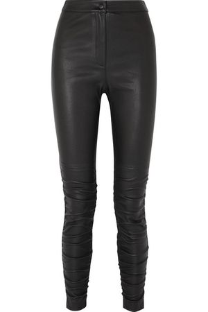 alexanderwang.t | Ruched stretch-leather skinny pants | NET-A-PORTER.COM
