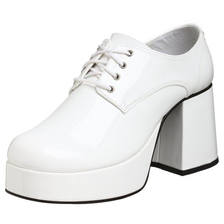 Men's platform disco shoe in white 1