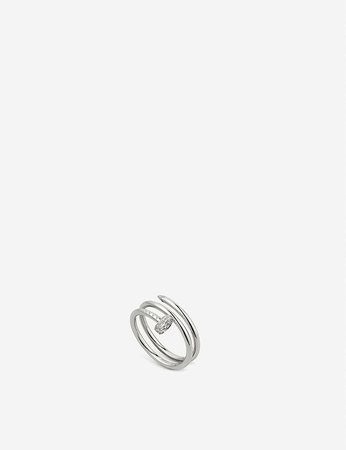 CARTIER - Juste un Clou 18ct white-gold and 0.08ct brilliant-cut diamond ring | Selfridges.com