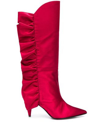 Marc Ellis Ruched Detail Pointed Toe Boots | Farfetch.com