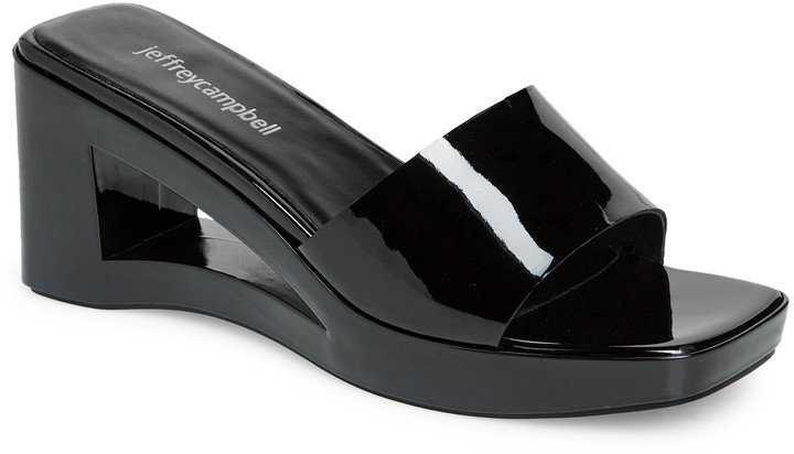 Shaggy Wedge Slide Sandal