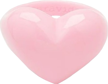 pink plastic heart ring