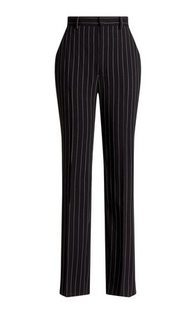 Khloe Pinstriped Wool Slim-Leg Pants By Ralph Lauren | Moda Operandi