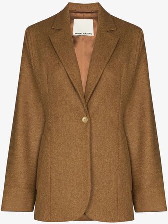 Sold Out  SAMUEL GUÌ YANG fitted-waist wool blazer