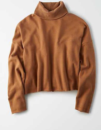 AE Fleece Cowl Neck Sweatshirt brown
