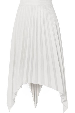 Acne Studios | Ilsie asymmetric pleated wool-blend midi skirt | NET-A-PORTER.COM