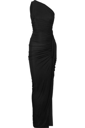 Alexandre Vauthier | One-shoulder ruched ribbed jersey gown | NET-A-PORTER.COM