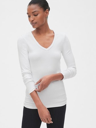 Modern Long Sleeve V-Neck T-Shirt | Gap
