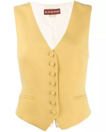 ALEXACHUNG Classic Waistcoat in Yellow | Lyst UK