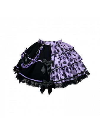 half purple and half black skirt