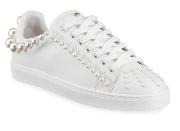 Stuart weitzman pearl white sneakers