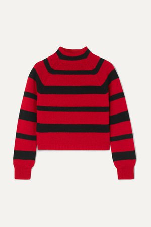 Miu Miu | Cropped striped cashmere sweater | NET-A-PORTER.COM