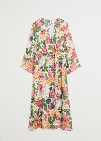 Midi floral dress - Women | Mango USA white