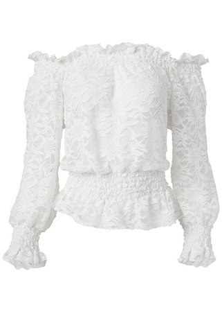 Off The Shoulder Lace Top in Off White | VENUS