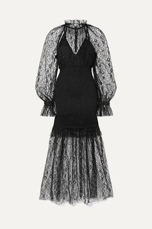 alice McCALL | After Dark shirred corded lace midi dress | NET-A-PORTER.COM