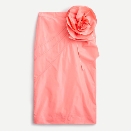 J.Crew: Taffeta Pencil Skirt With Rosette For Women