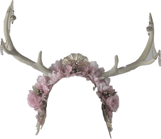 Fancy Fairy: Pink Rose Antler Headdress