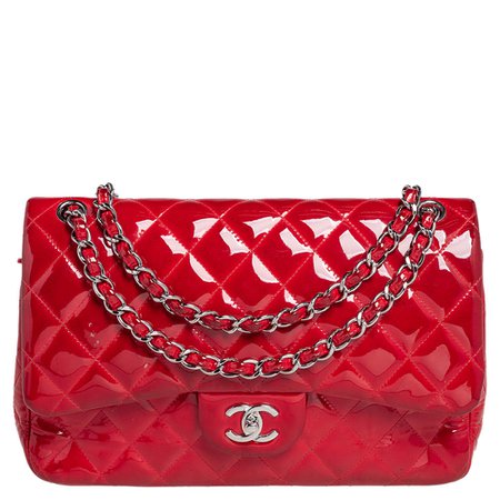 Chanel Red Quilted Patent Leather Jumbo Classic Double Flap Bag Chanel | TLC
