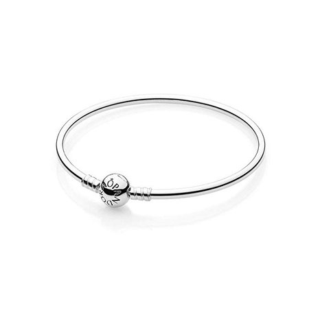 Amazon.com: PANDORA 590713-17 Sterling Silver Bangle Bracelet, 6.7 Inch: Jewelry
