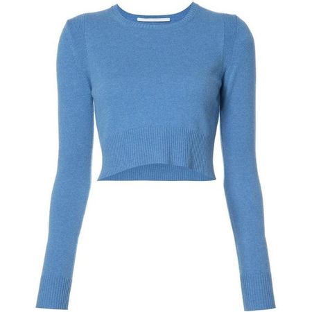 Light Blue Long Sleeved Cropped Sweater