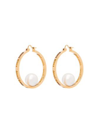 Miu Miu faux-pearl hoop earrings
