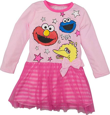 Amazon.com: Sesame Street Toddler Girls' Tulle Dress Big Bird, Abby, Cookie Monster & Elmo: Clothing
