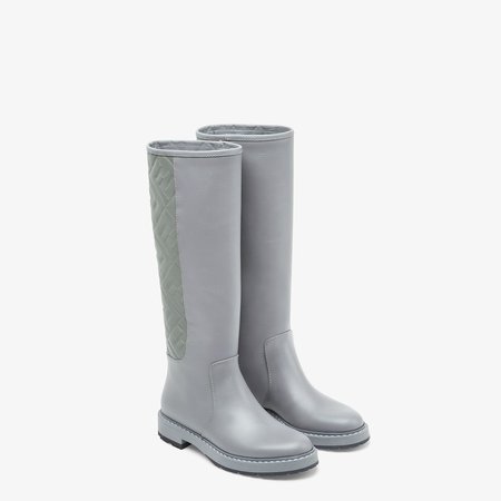 Grey leather boots - BOOTS | Fendi