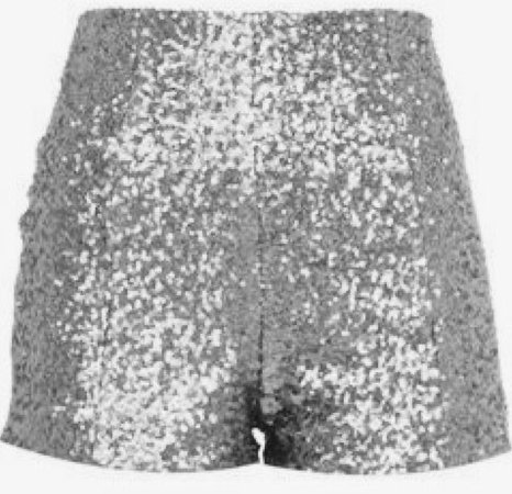 Silver Sequin Shorts