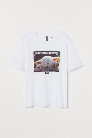 T-shirt with Motif - White/Star Wars - Ladies | H&M US