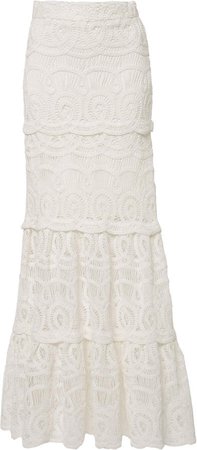 Davoni Cotton-Lace Maxi Skirt Size: XS
